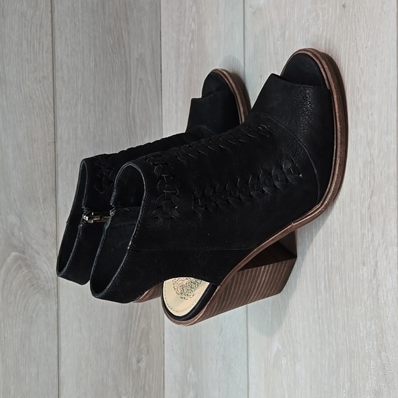 Vince Camuto Women Katri Ankle Leather Open Toe Heels Shoes Boots Sz 7M - Picture 1 of 12